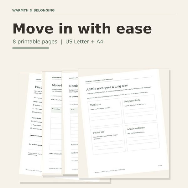 First Apartment Printable Kit printable preview