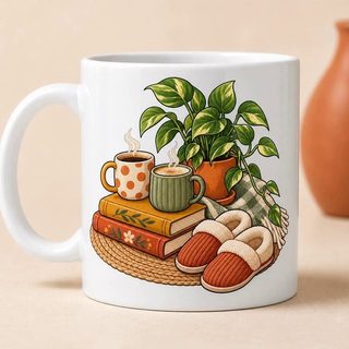 Cozy First Apartment Gift Mug on a table