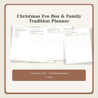 Christmas Eve Box and Family Tradition Planner printable cover page