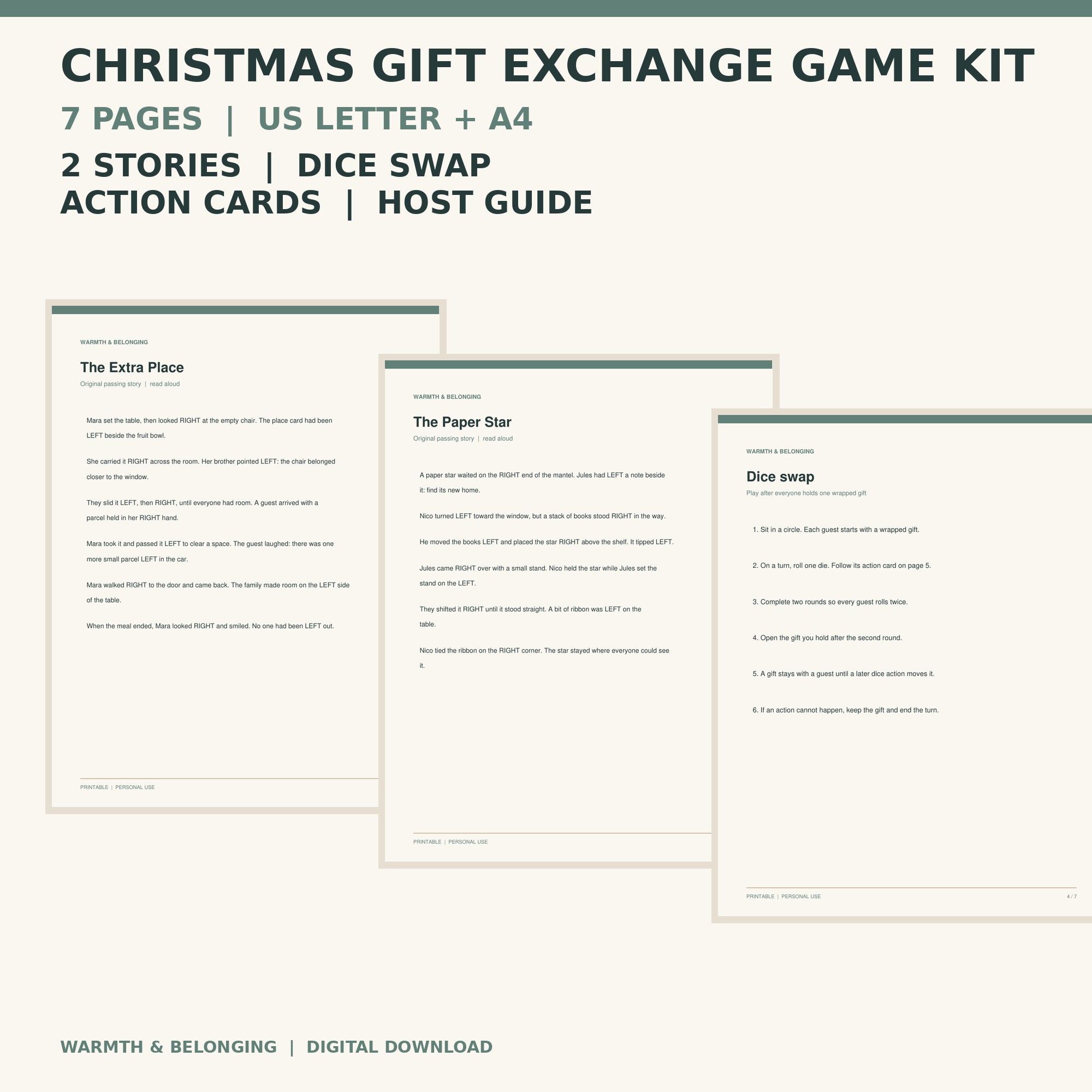 Christmas Gift Exchange Game Printable printable cover