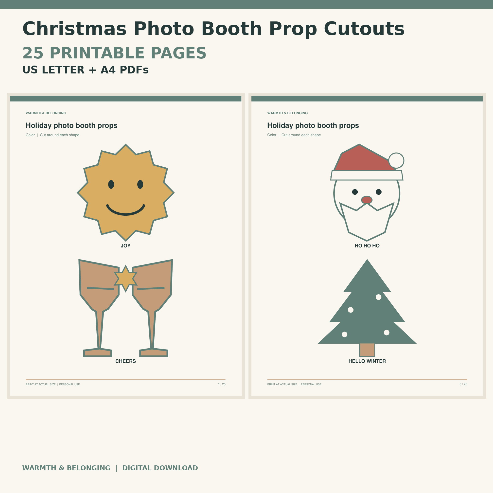 Christmas Photo Booth Props Printable printable cover