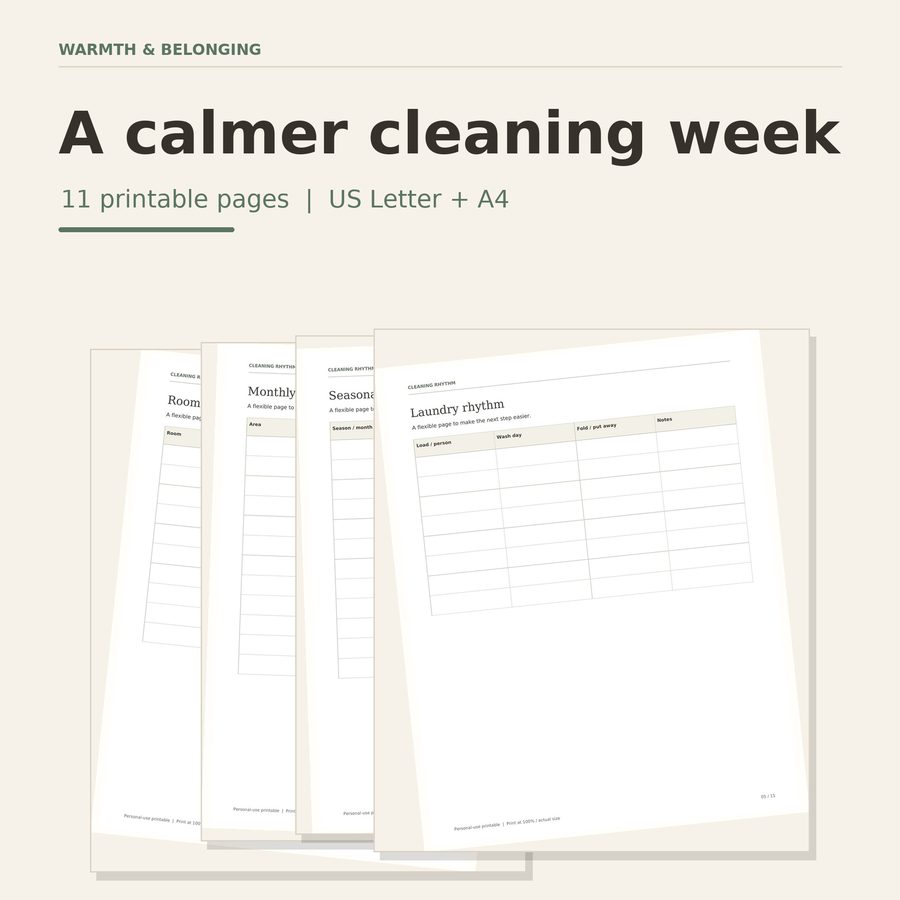 Cleaning Schedule Printable cover