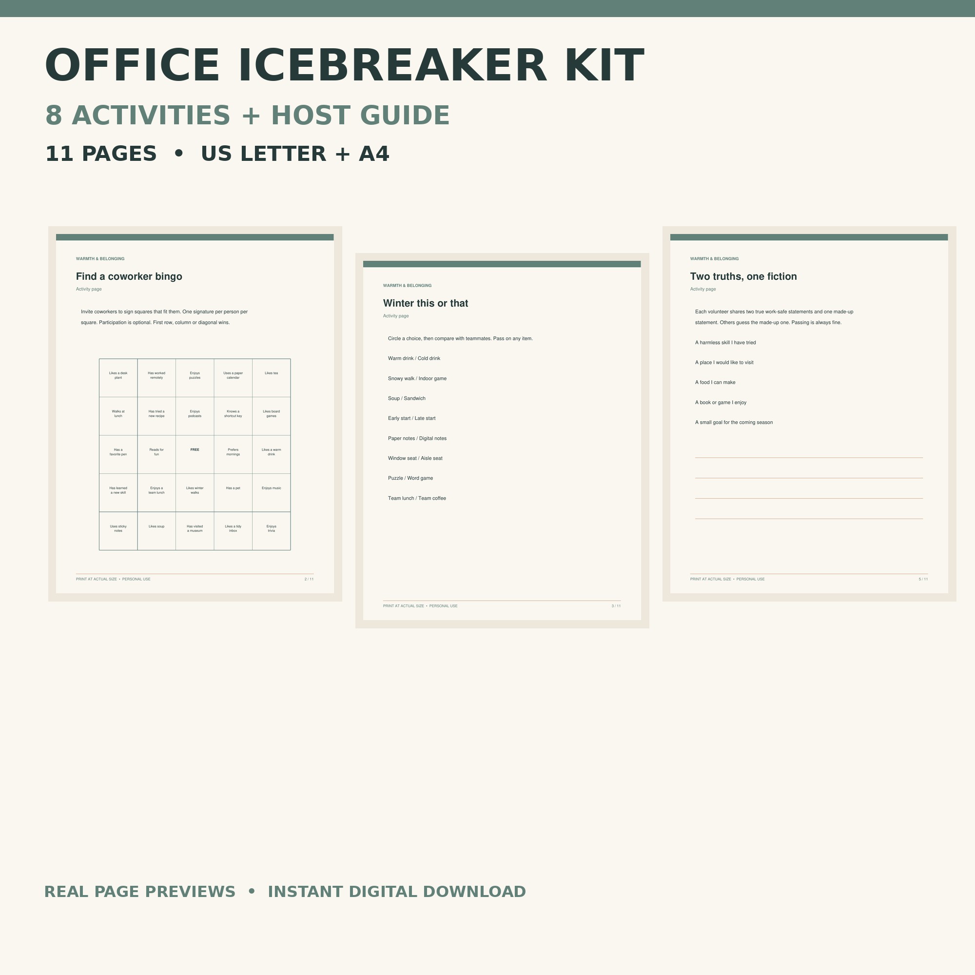Holiday Office Party Games Printable Bundle printable cover