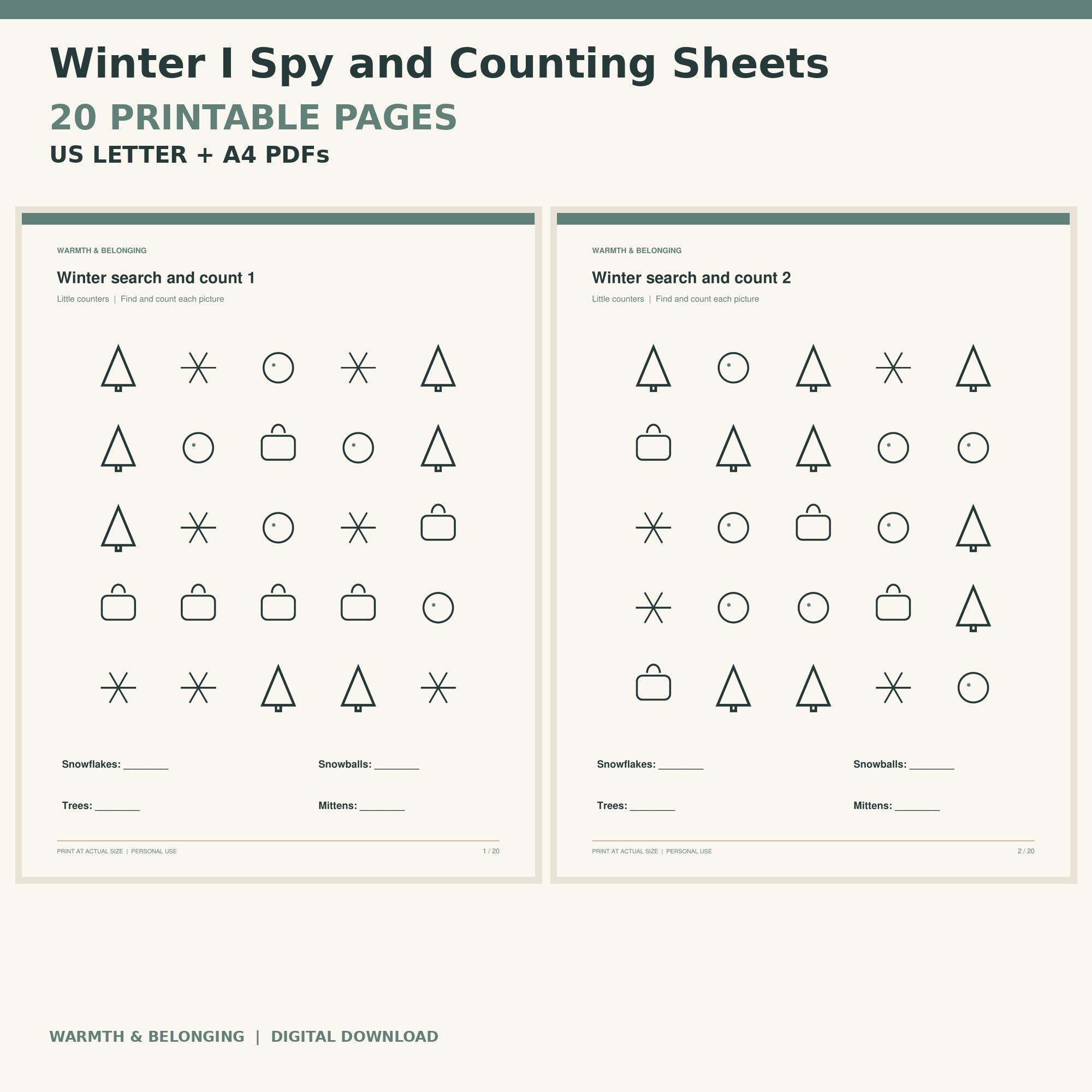 Winter I Spy Printable for Kids printable cover